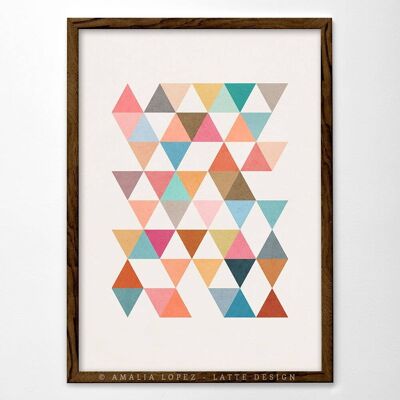 8,3 '' x 11,7 '' Triangles 5 Impression artistique