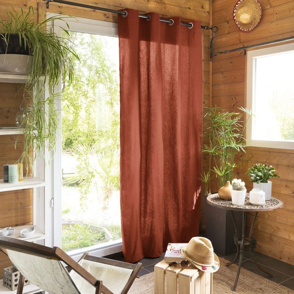 Curtain 140x260 cm Cotton Terracotta