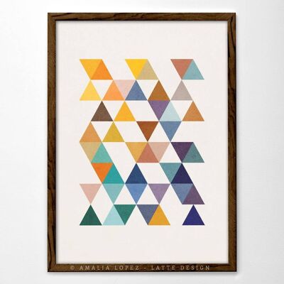 8,3 x 11,7 pollici triangoli 2 stampa artistica