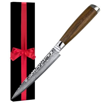 Damascus knife all-purpose knife 13cm hand-ground paper gift box