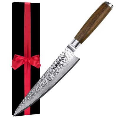 Coltello da cucina 20 cm coltello damascato in confezione regalo in carta tagliata a mano