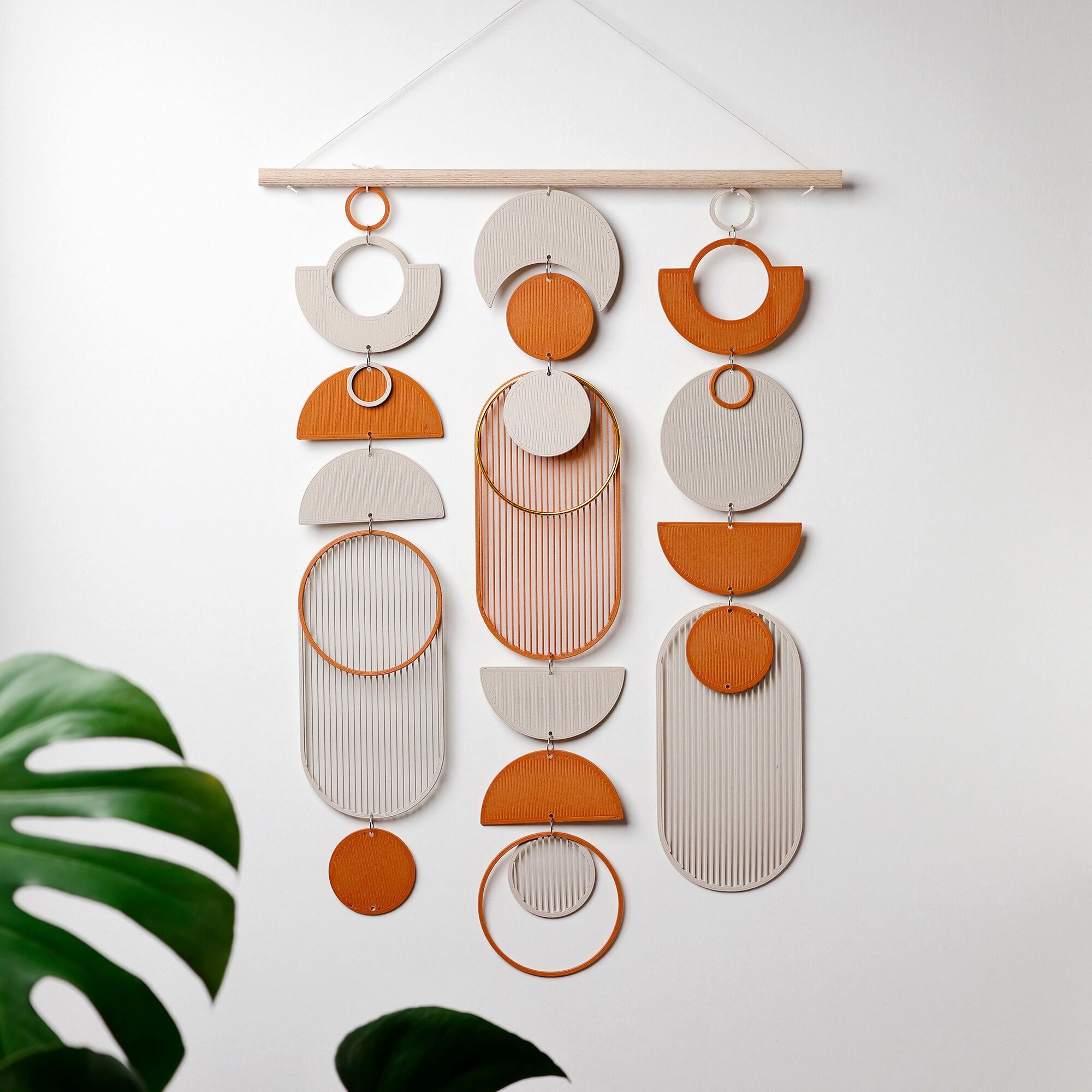 Arazzo XL - Colore Terracotta - Motivi Geometrici e Atmosfera Moderna