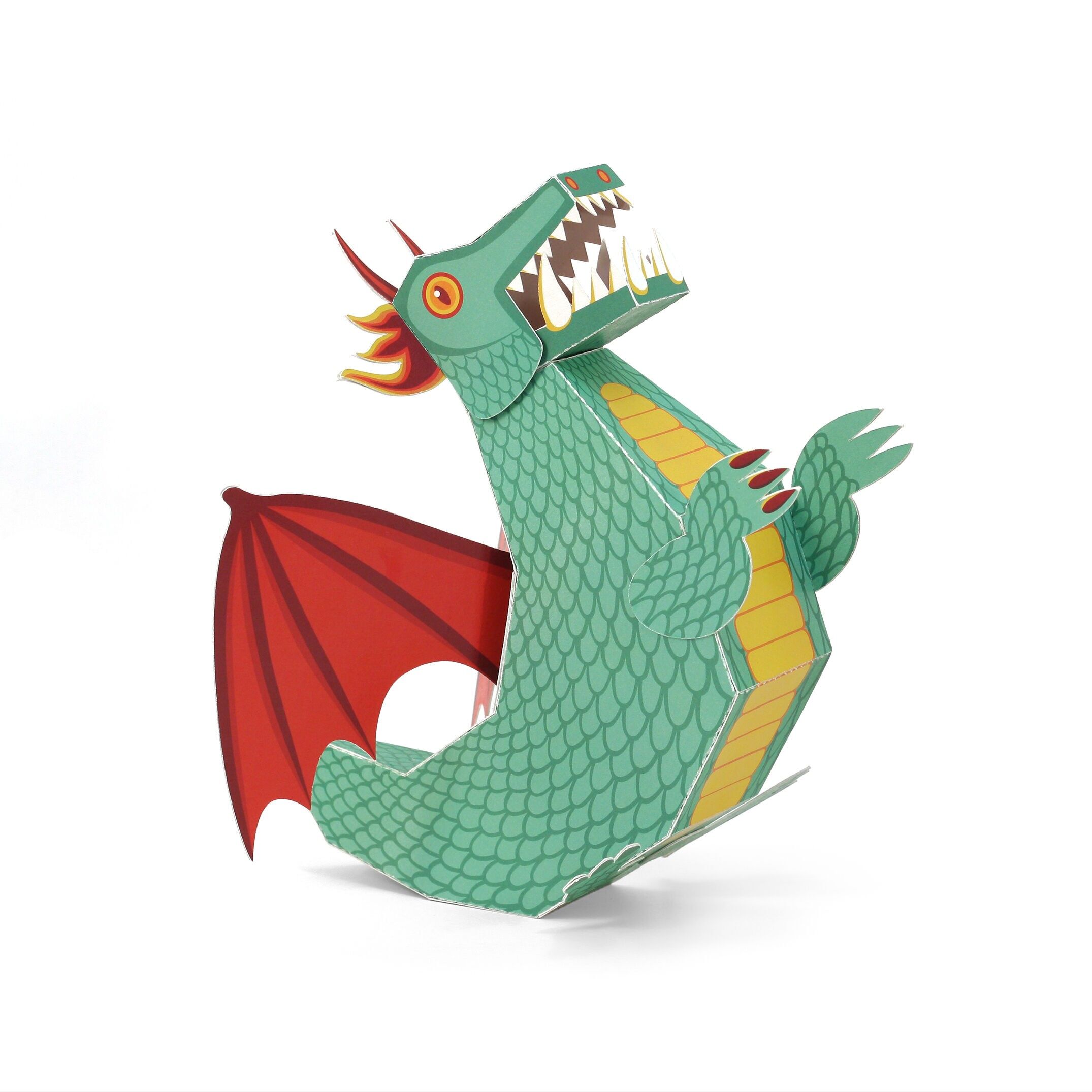 Grüner Drache Papierspielzeug - DIY Bastelset