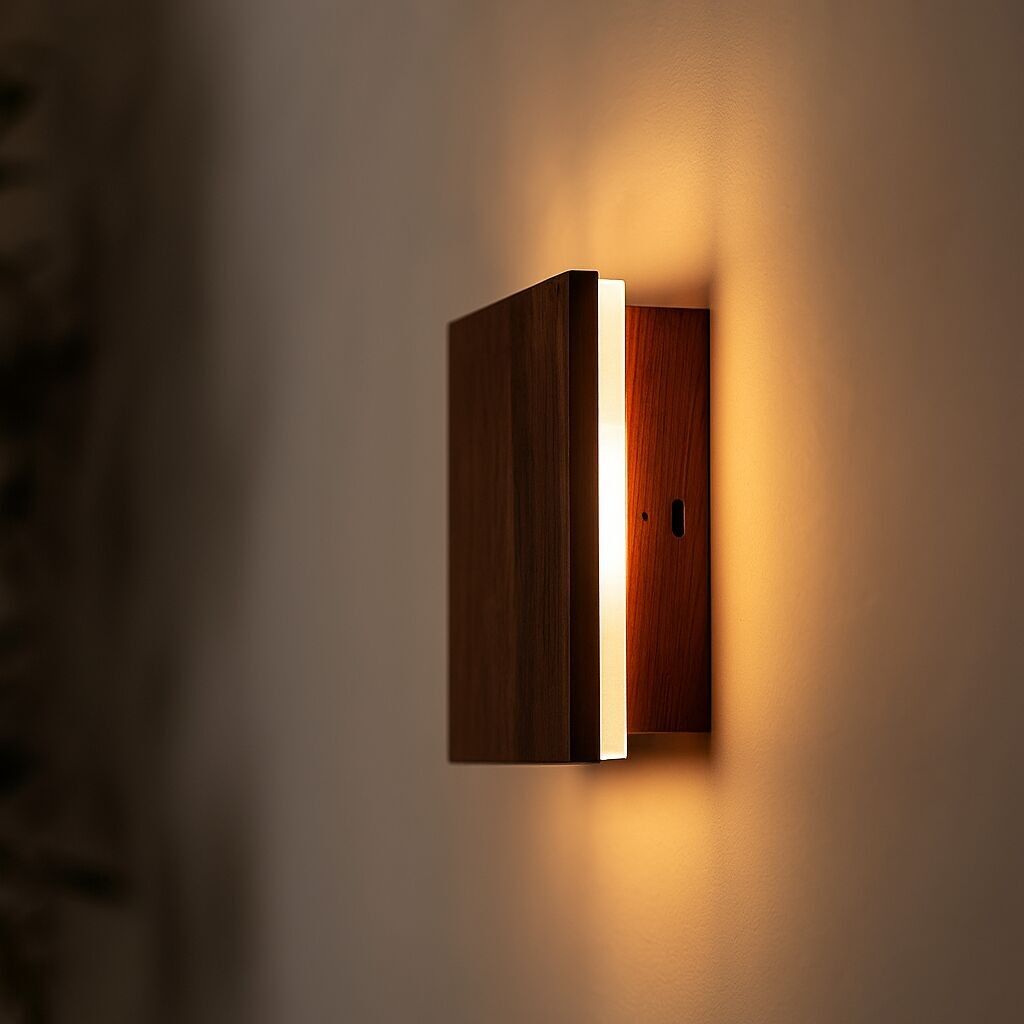 Aplique de pared inalámbrico Lane Walnut: recargable, regulable, sostenible y con 3 modos de luz