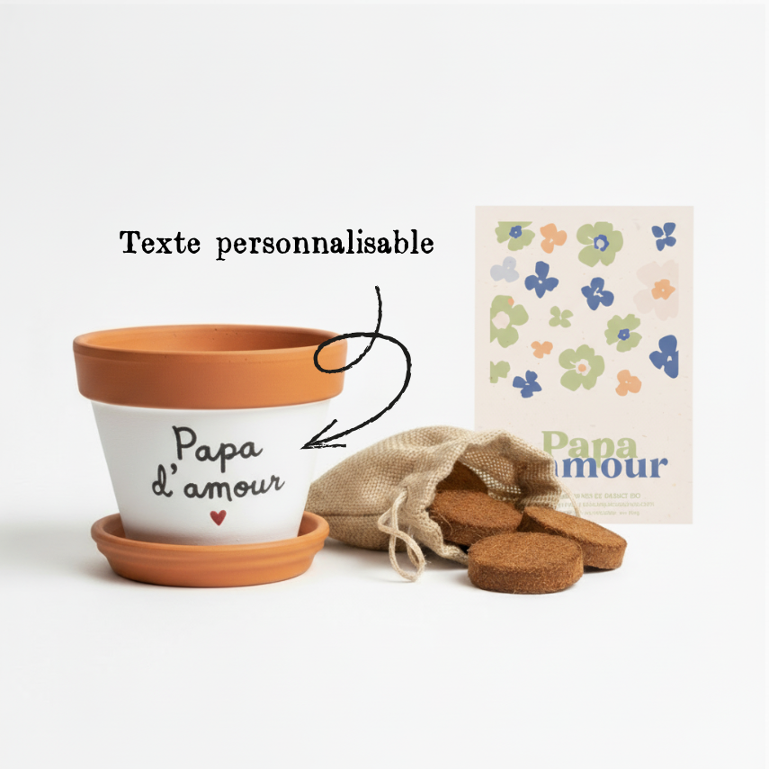 "Dad ♥" Gift Set, Father's Day, Original Gift for Dad, Flowers and Plants Lover