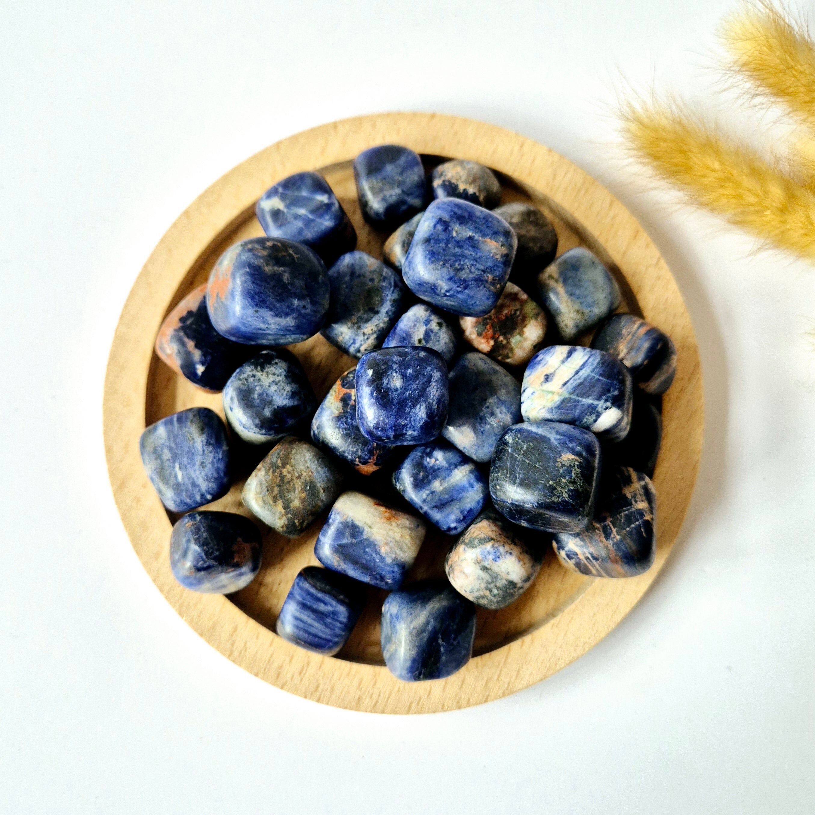 Pietre preziose Sodalite Pietre burattate (2 cm | per 100 grammi) Pietre fatte a mano