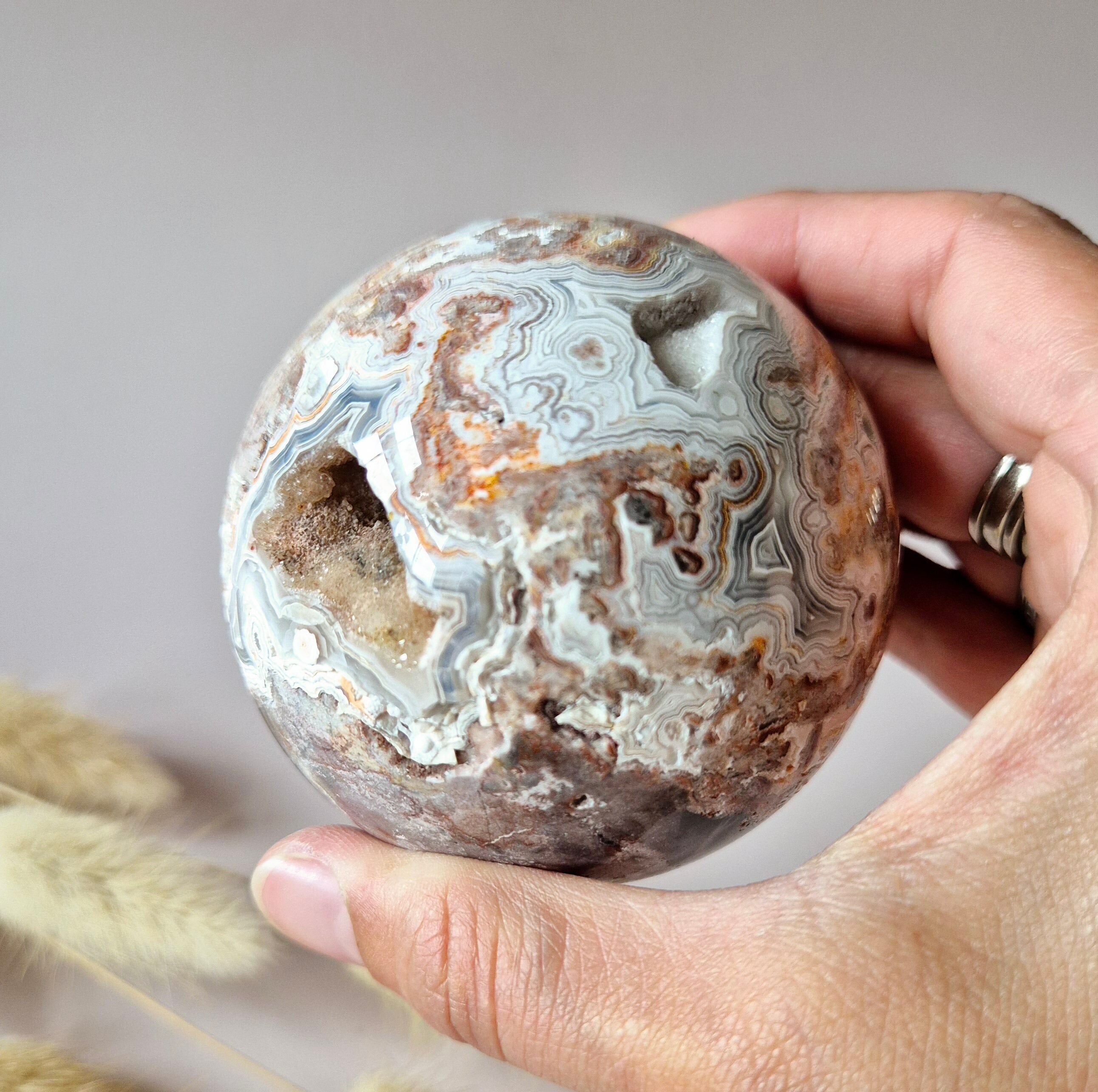 Boule de cristal Druzy Crazy Mexican Agate 70 mm 444 g