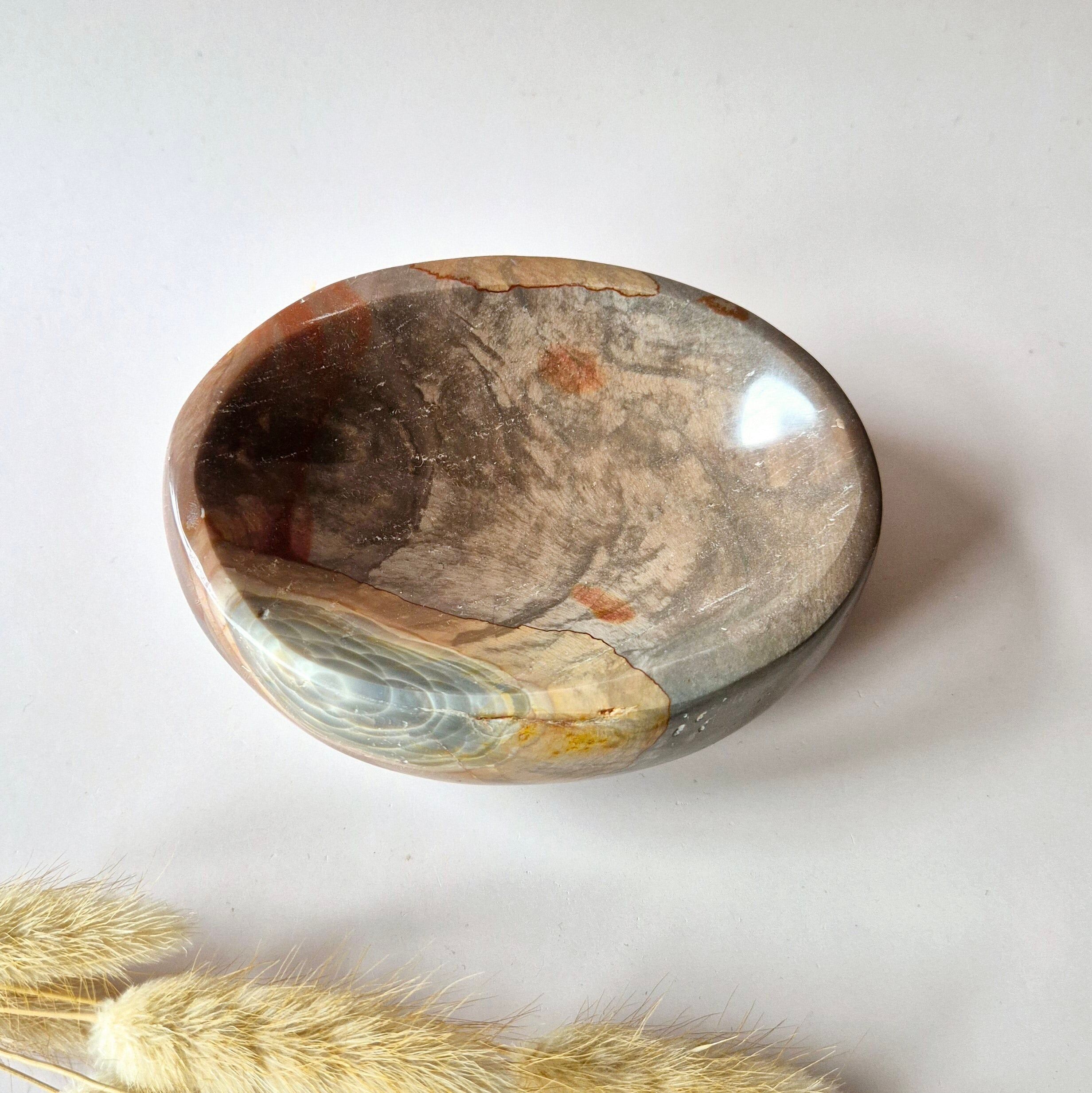 XL Ocean Jasper bowl – Hand-cut gemstone bowl #1 – 758 grams