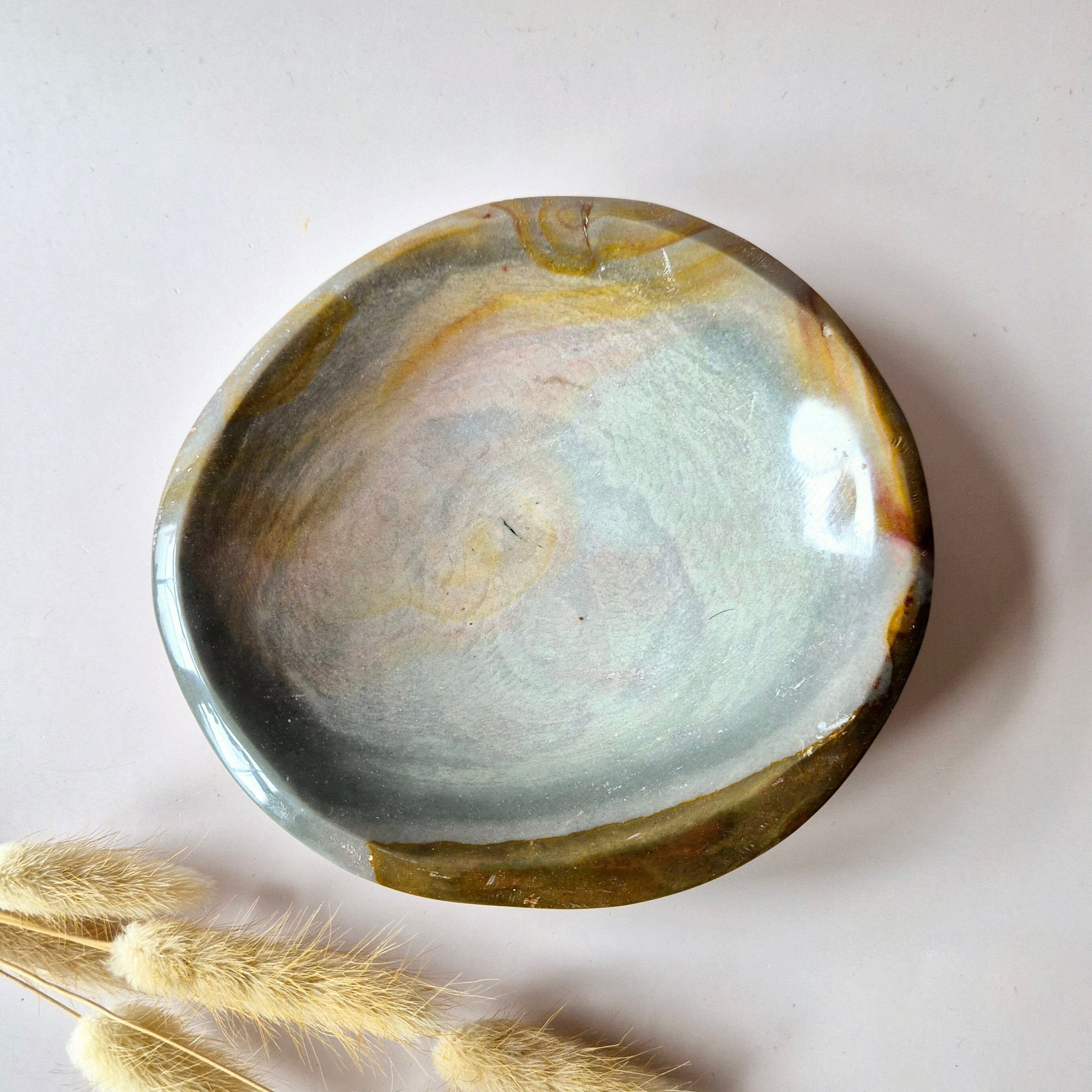 XL Ocean Jasper bowl – Hand-cut gemstone bowl #4 – 785 grams