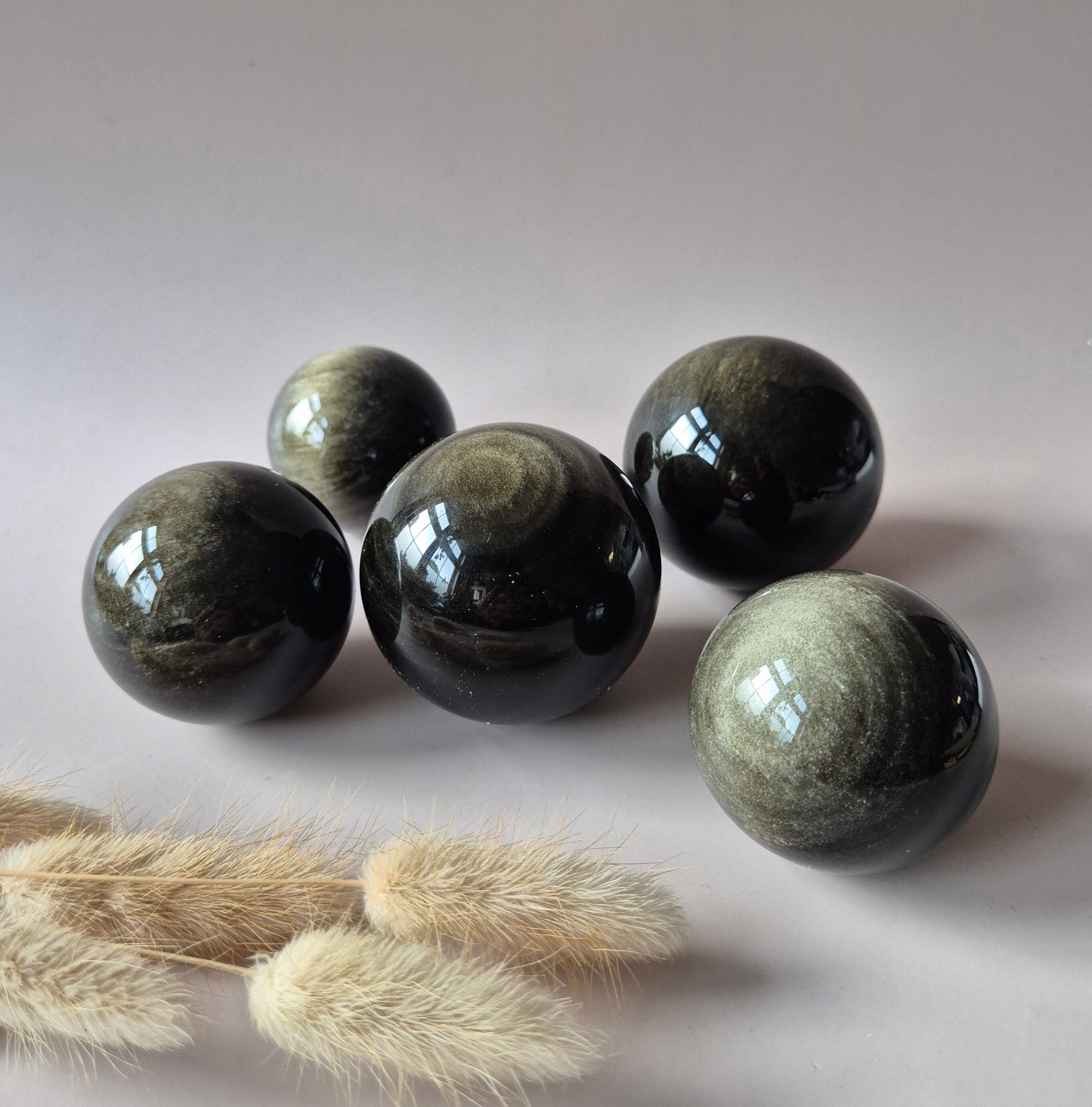 Boule d'obsidienne dorée – 50–75 mm – Protectrice et puissante
