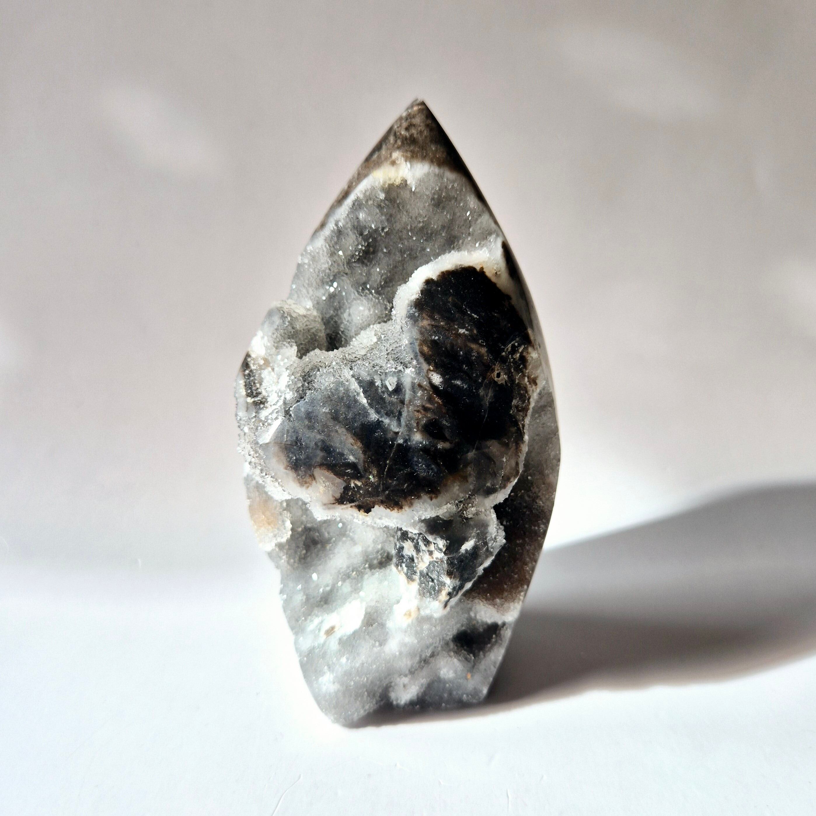 Pierre précieuse Druzy Sphalérite Flamme Sculpture #7 - 270g