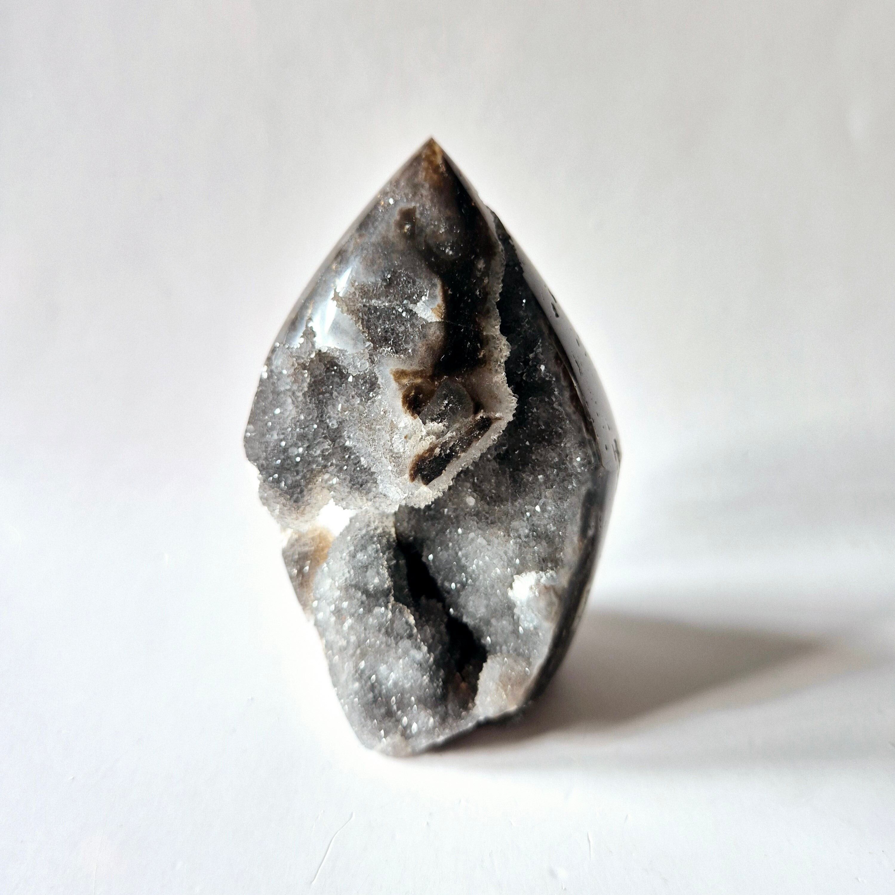 Pierre précieuse Druzy Sphalérite Flamme Sculpture #3 - 247 g