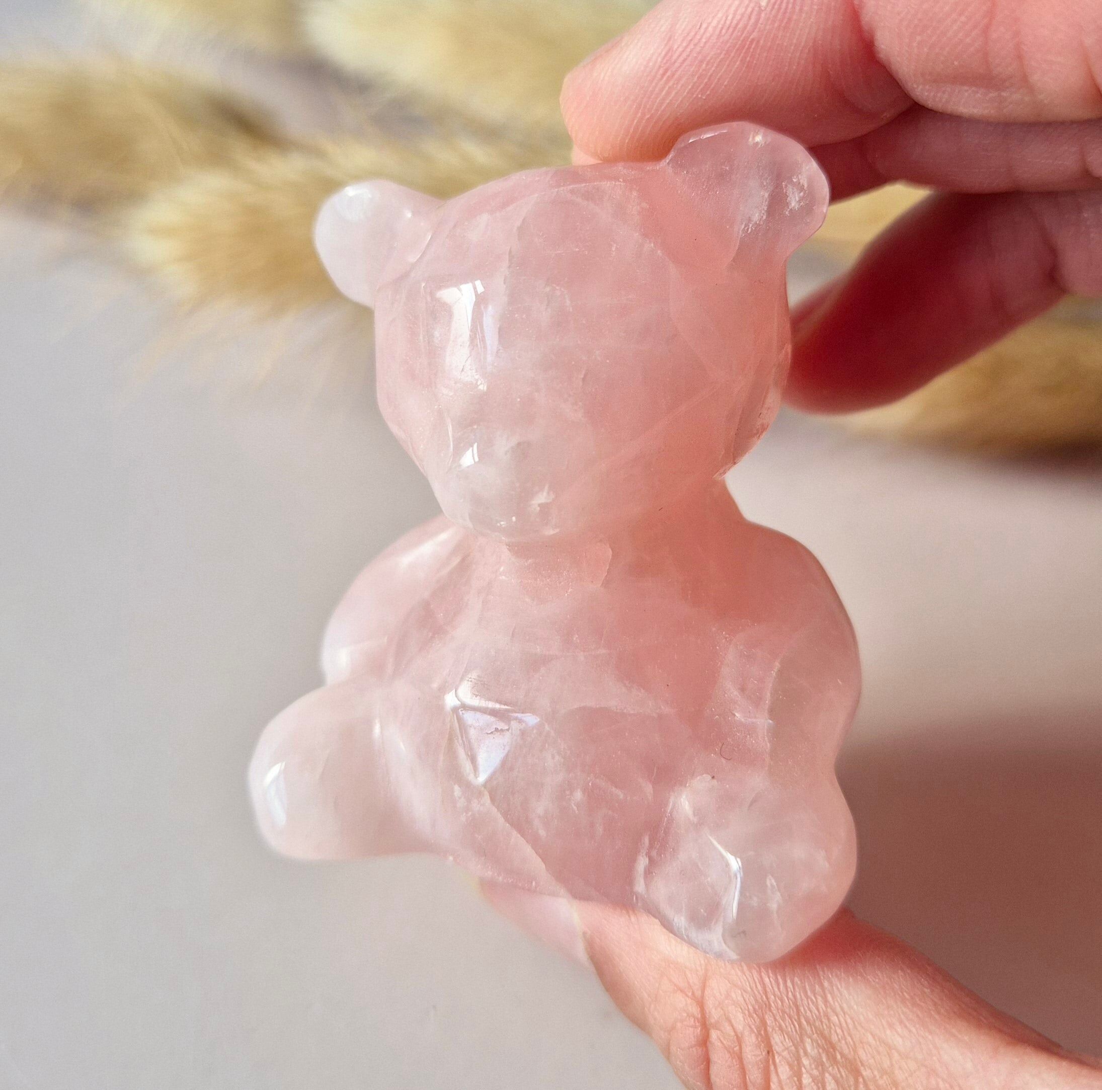 Sculpture en cristal de pierre précieuse – Quartz rose