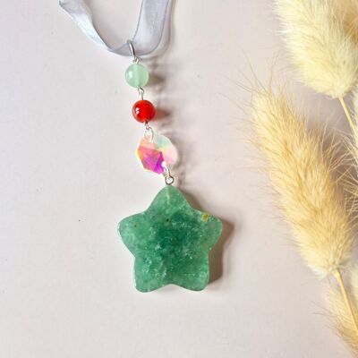 Pendentifs/attrape-soleil de Noël en forme d'étoile avec pierres précieuses aléatoires