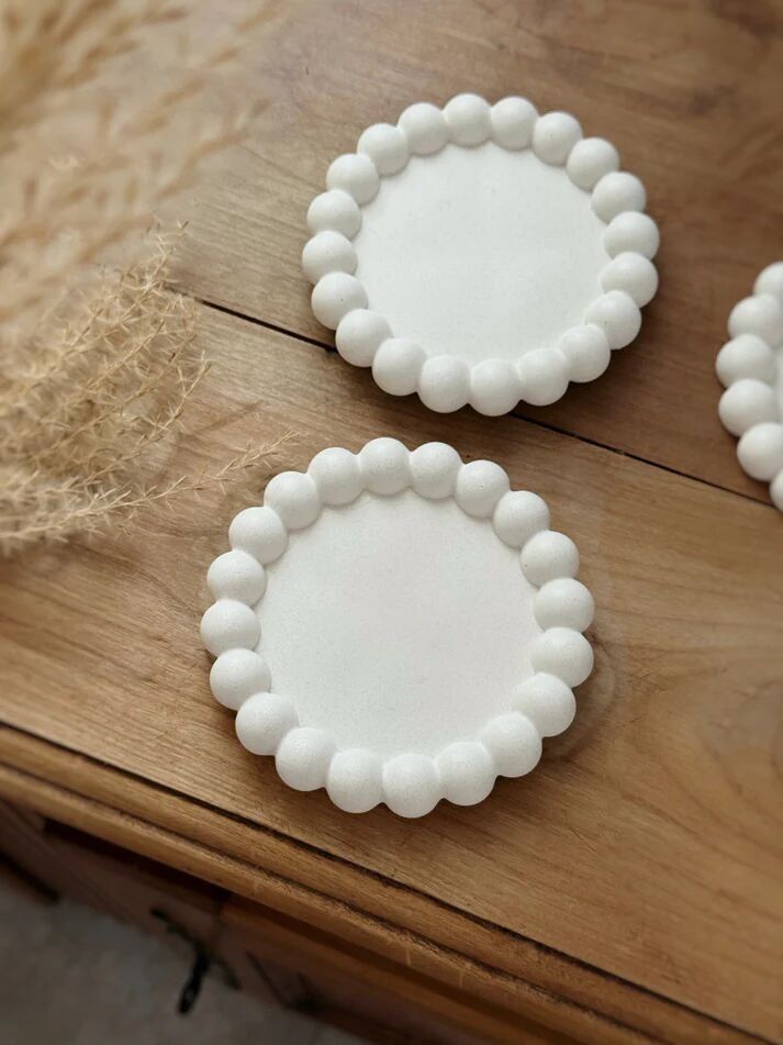 round handmade jesmonite tray