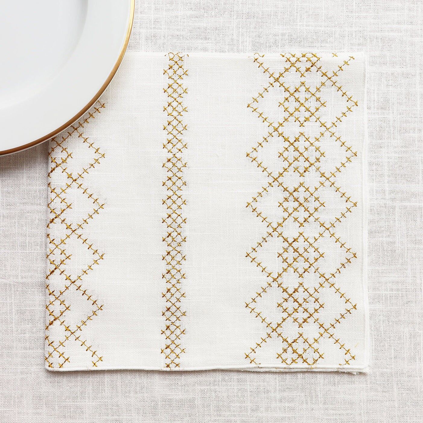 Pure linen napkin LOSANGA Gold
