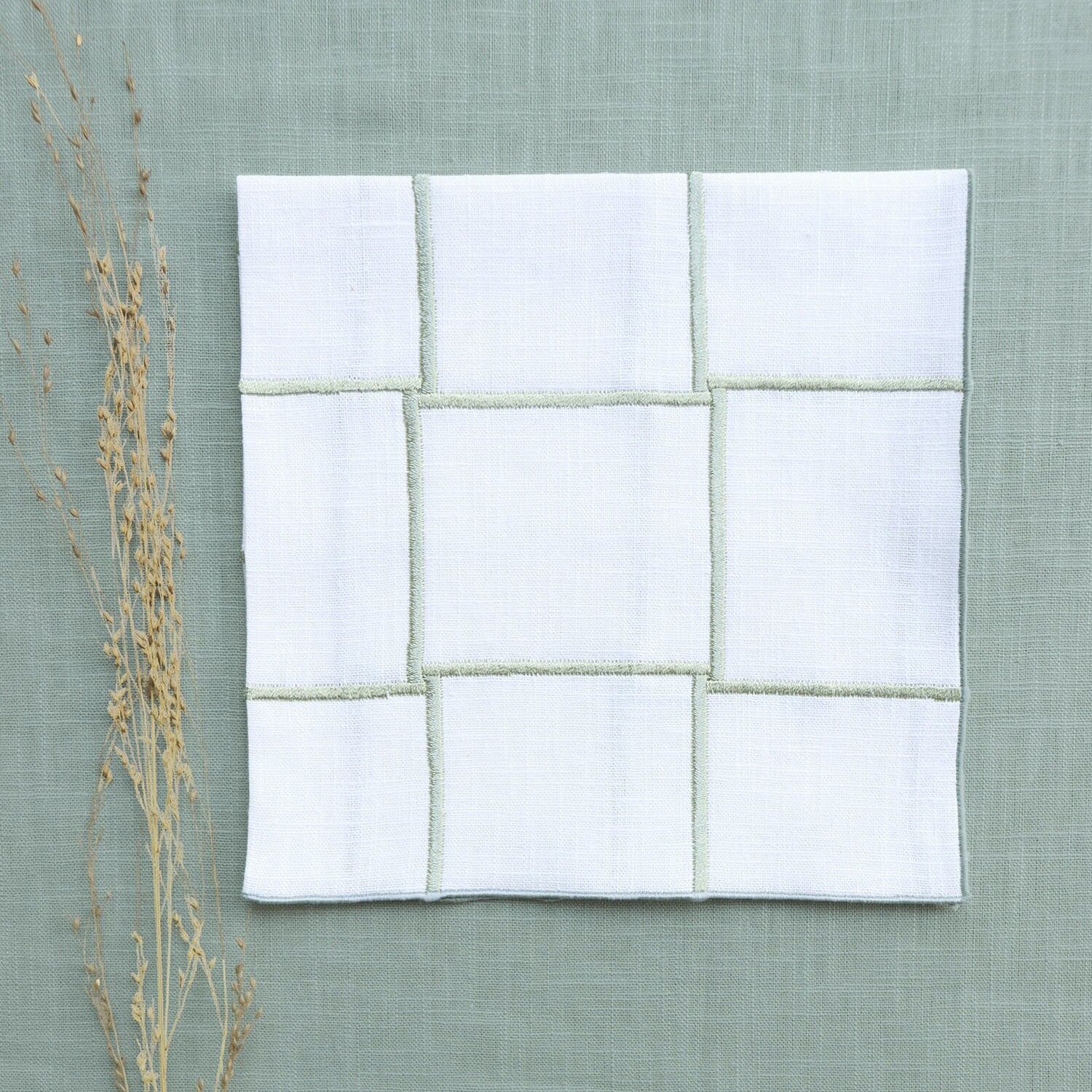 Pure linen napkin QUADRO Sage Green