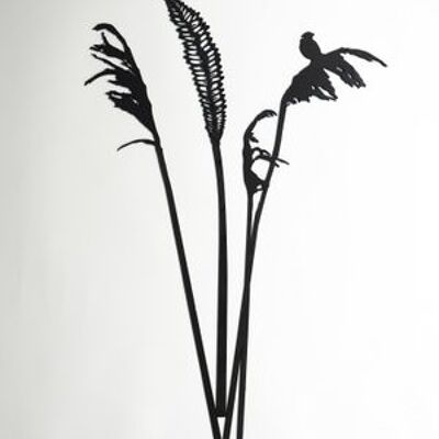 wooden plumes and fern set black