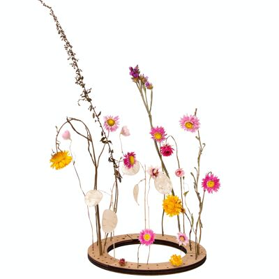 vaso di fiori secchi tondo/ghirlanda