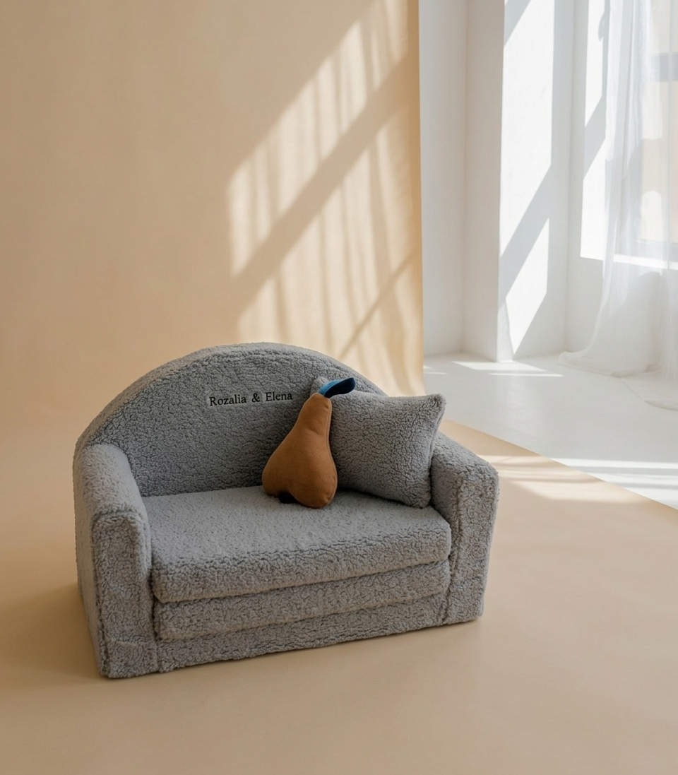 Mini divano letto Teddy grigio - con | senza nome