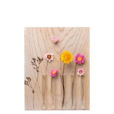 jarrón en estante con flor de escaneo