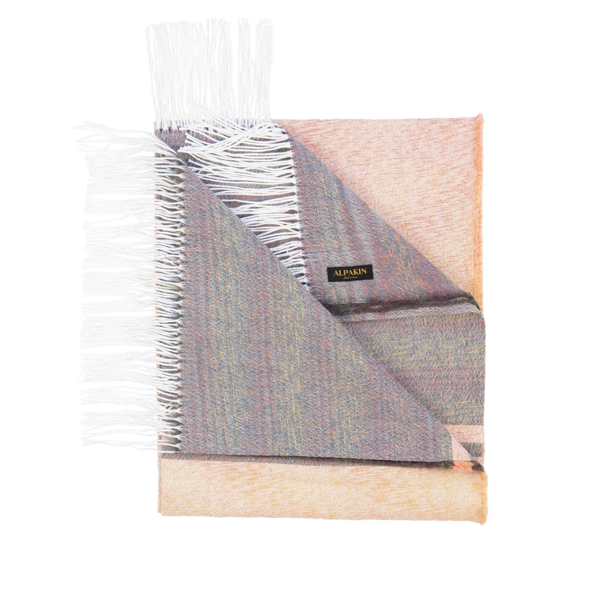 Manta grande de alpaca color crema 194 x 130 cm