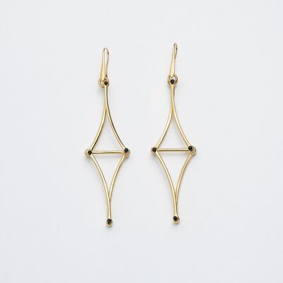 Boucles d'oreilles longues en métal en forme d'étoile