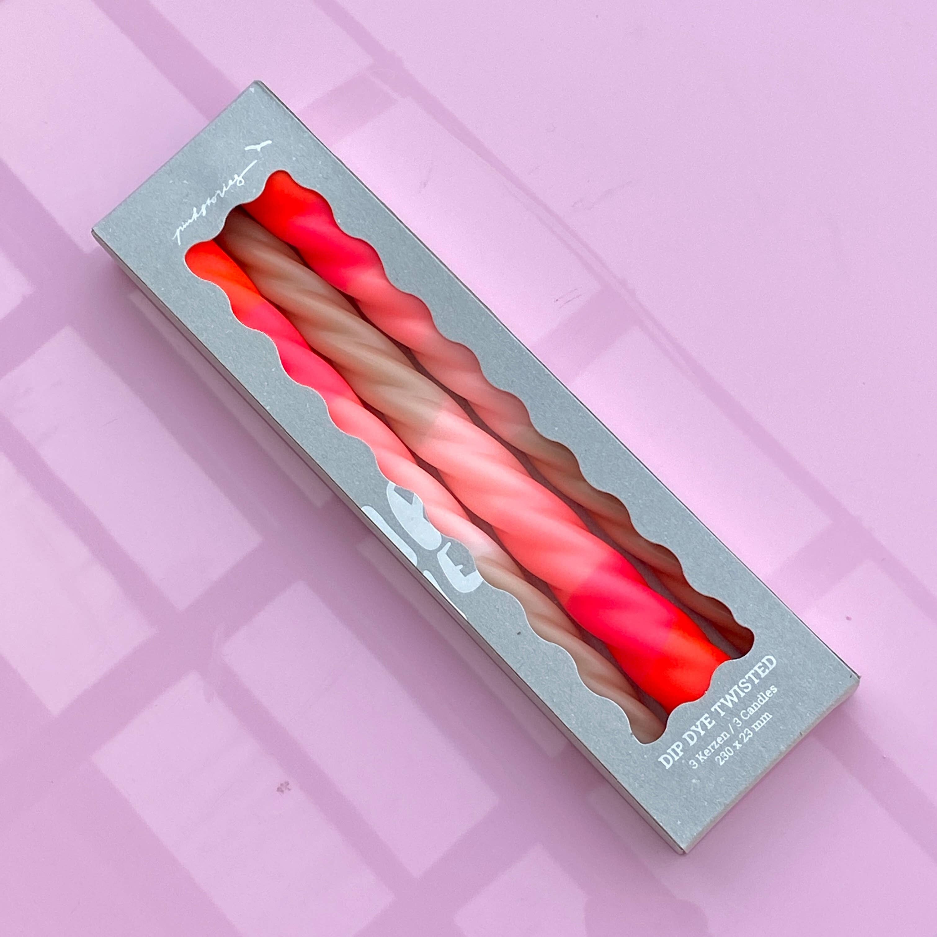 Dip Dye Twisted * Nuances de Grenade (bougies)