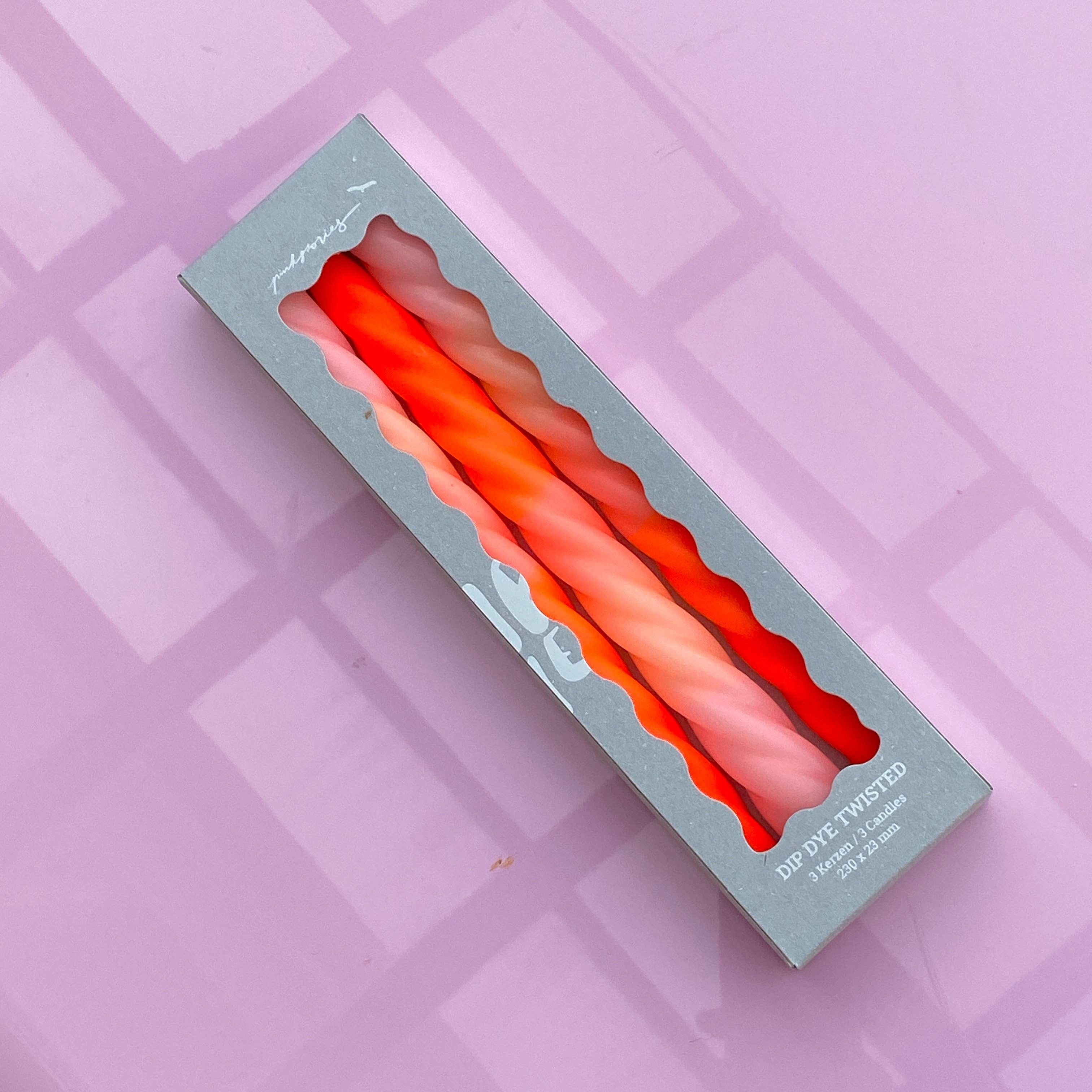 Dip Dye Twisted * Nuances de pêche (bougies)