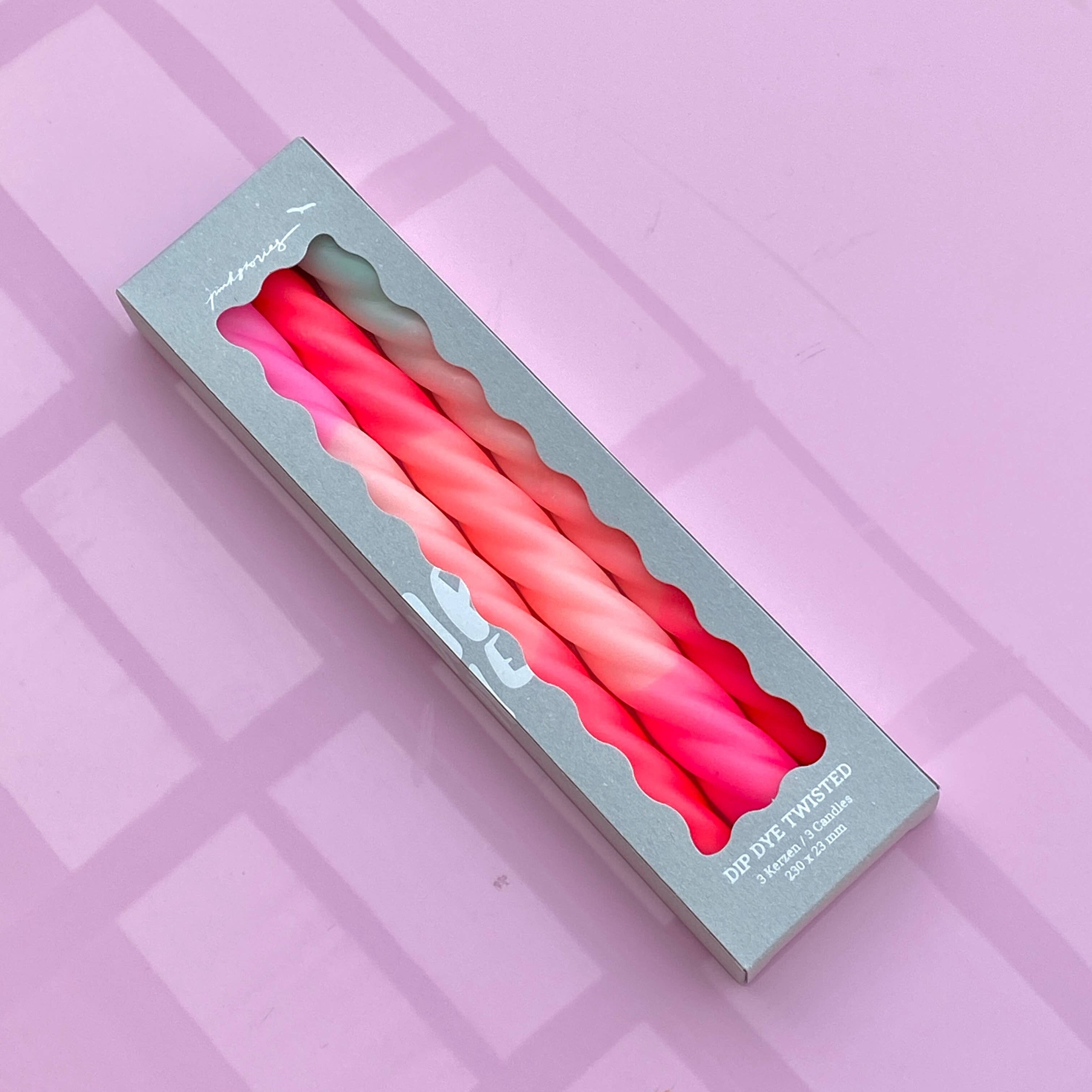 Dip Dye Twisted * Crème glacée rose (bougies)