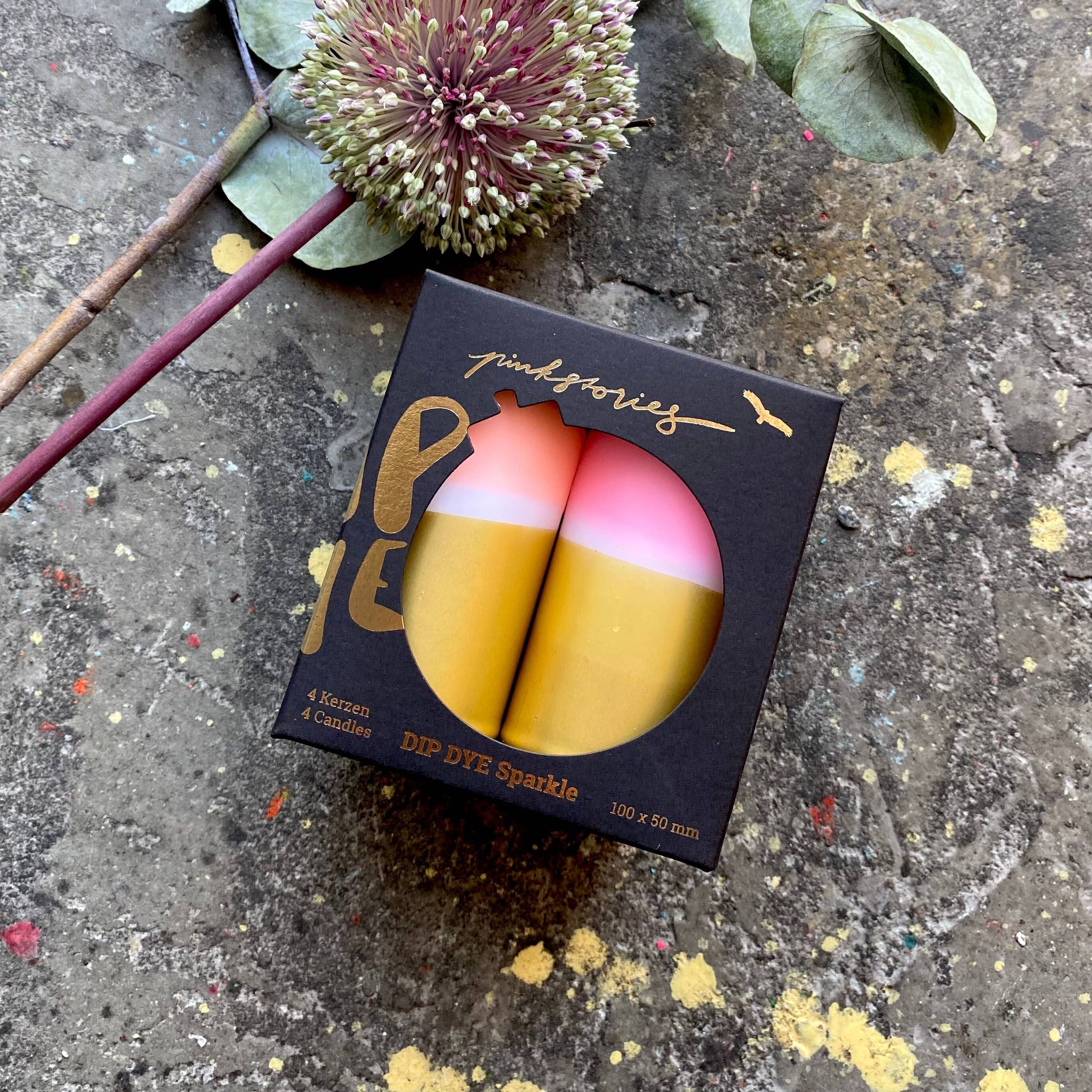 Dip Dye Sparkle * Glace dorée (bougies de Noël)