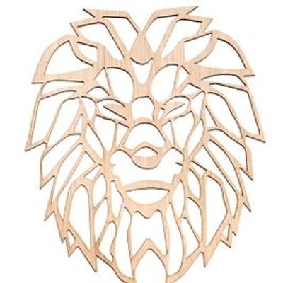 lion en bois 70 cm