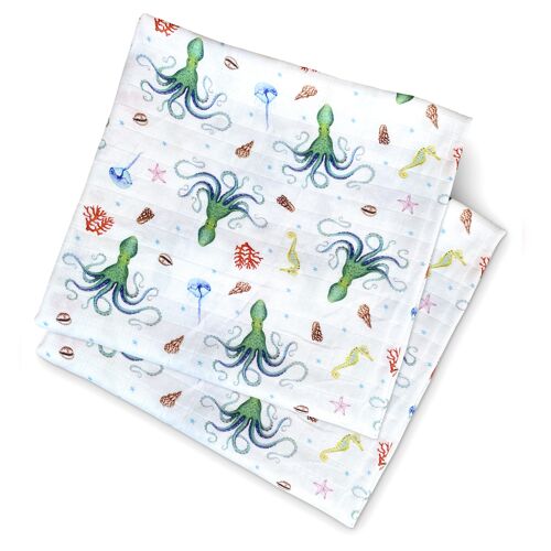 2 baby muslin swaddles octopus - 60cm