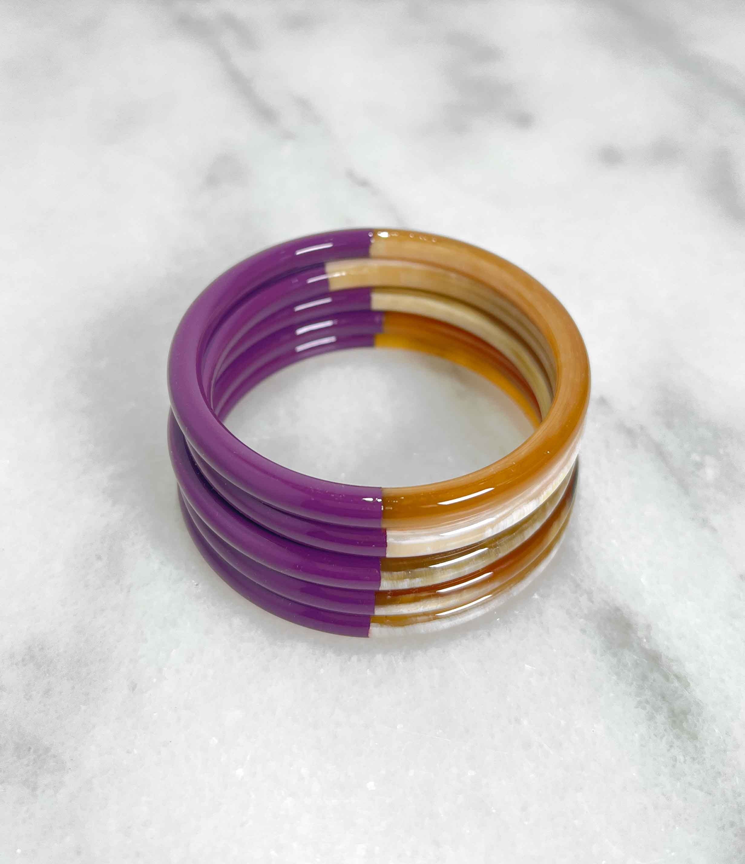 Bracciale viola in vero corno