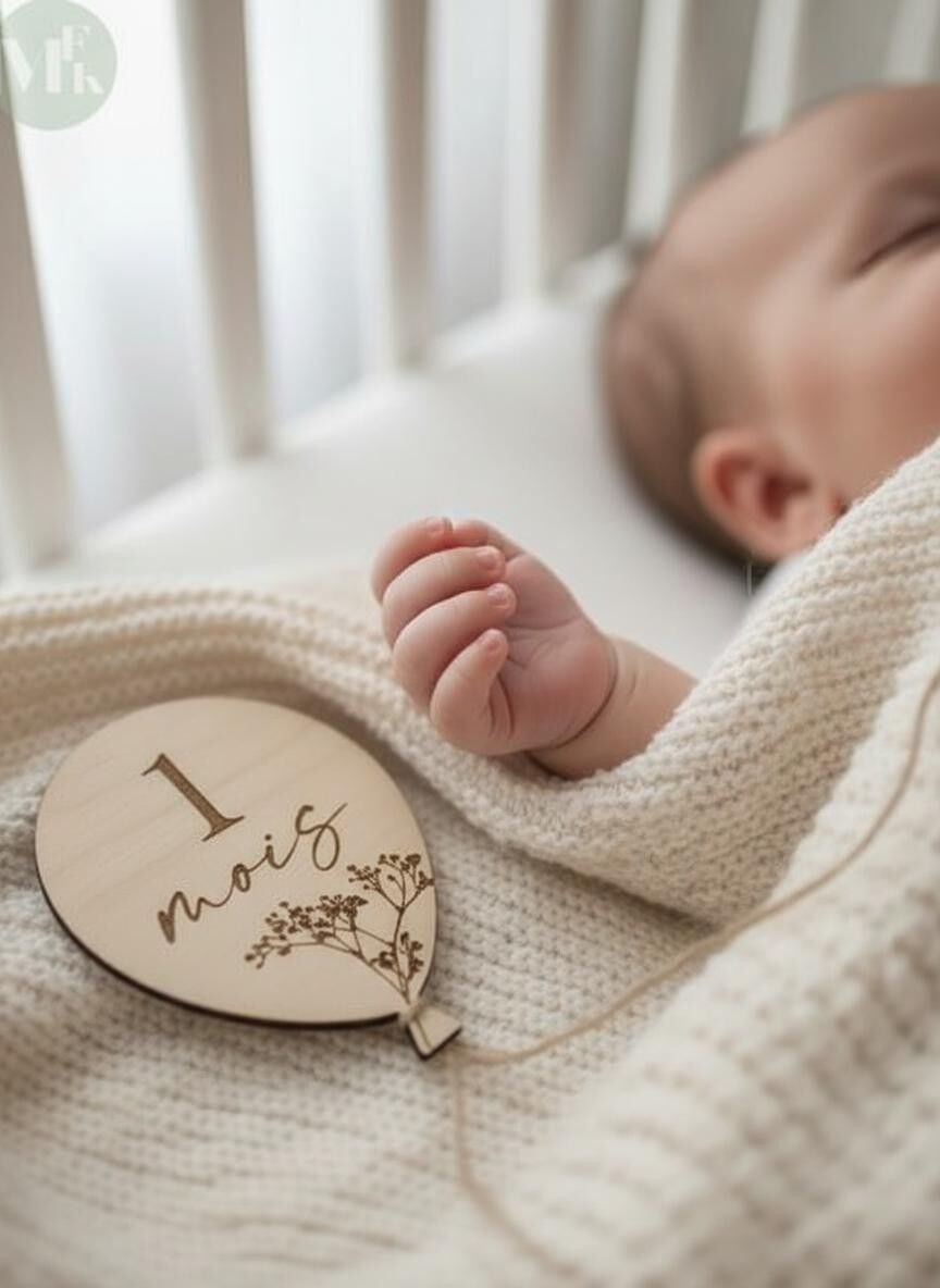 12-Monats-Meilensteinkarten „Ballon“