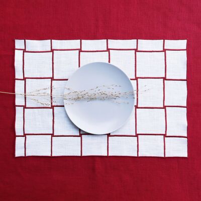 QUADRO Red Pure Linen Placemat