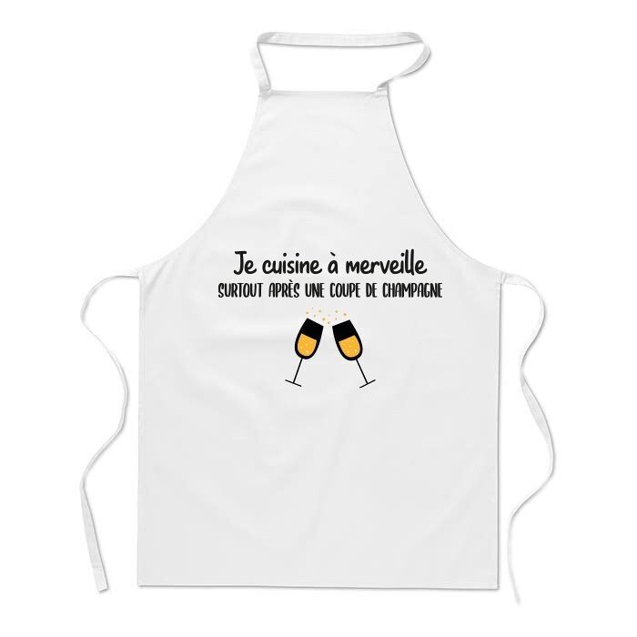 Grembiule da cucina "Cucino benissimo, soprattutto dopo un bicchiere di champagne"
