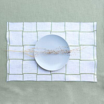 Pure linen placemat QUADRO Sage