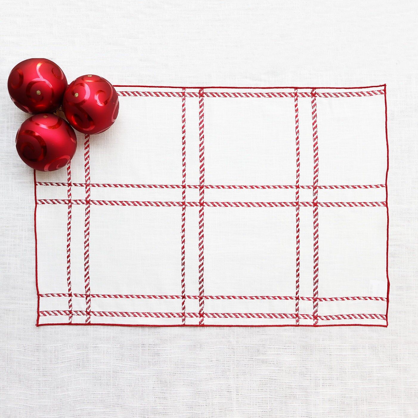 Red SCOTTISH pure linen placemat