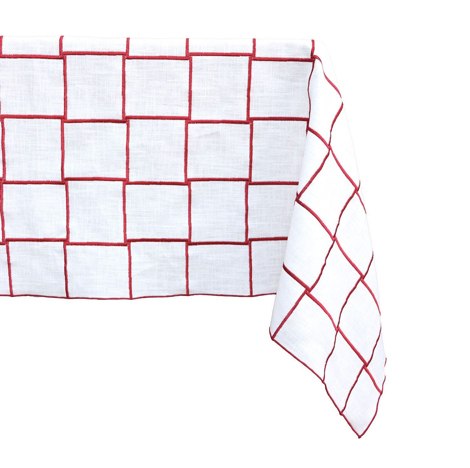 QUADRO Red Pure Linen Tablecloth