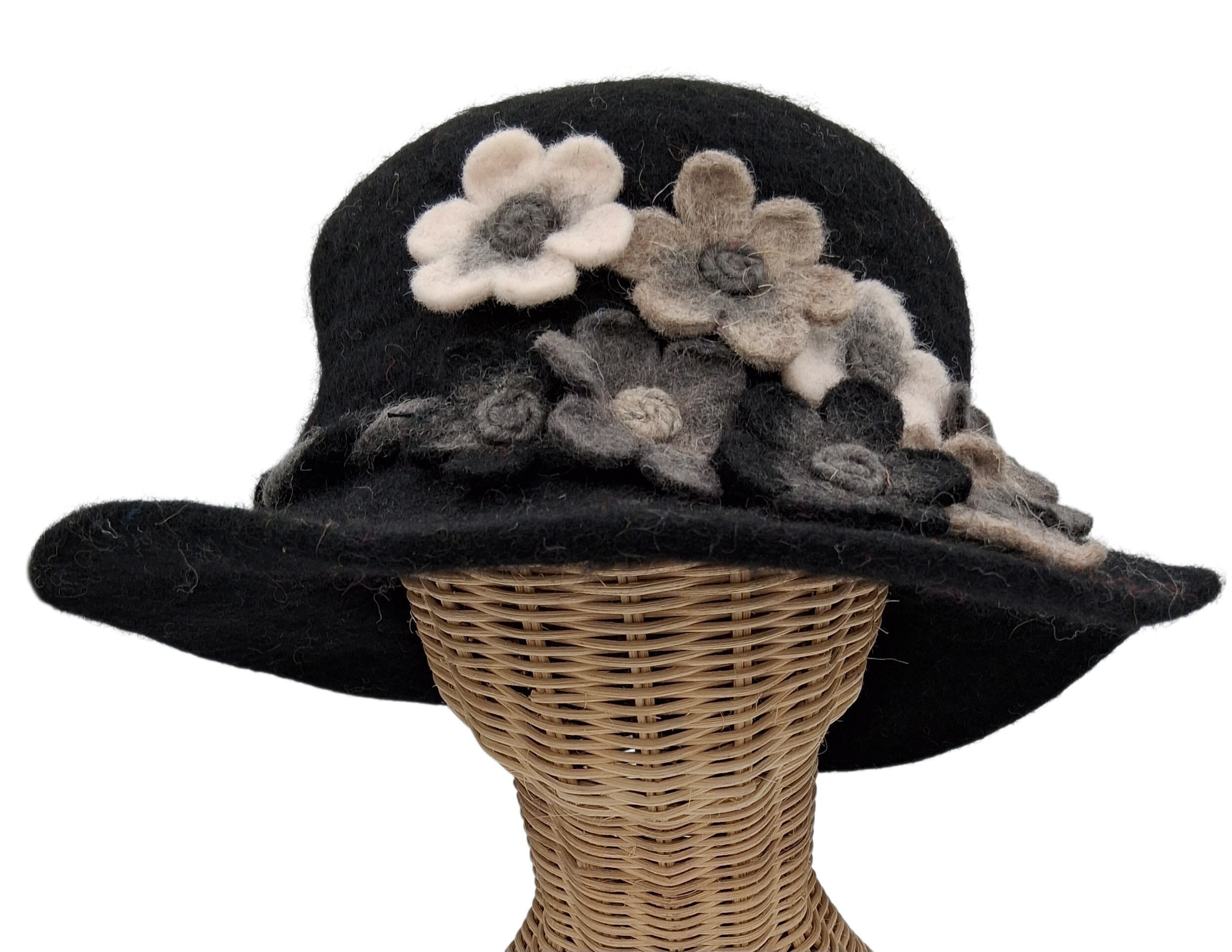 chapeau feutré à la main en pure laine de mouton