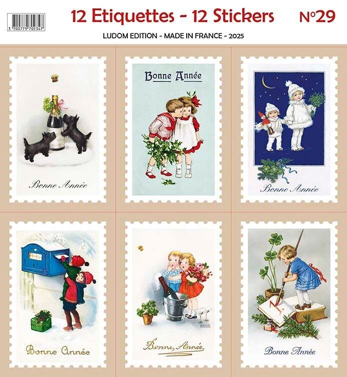 Etiquetas adhesivas de Feliz Año Nuevo