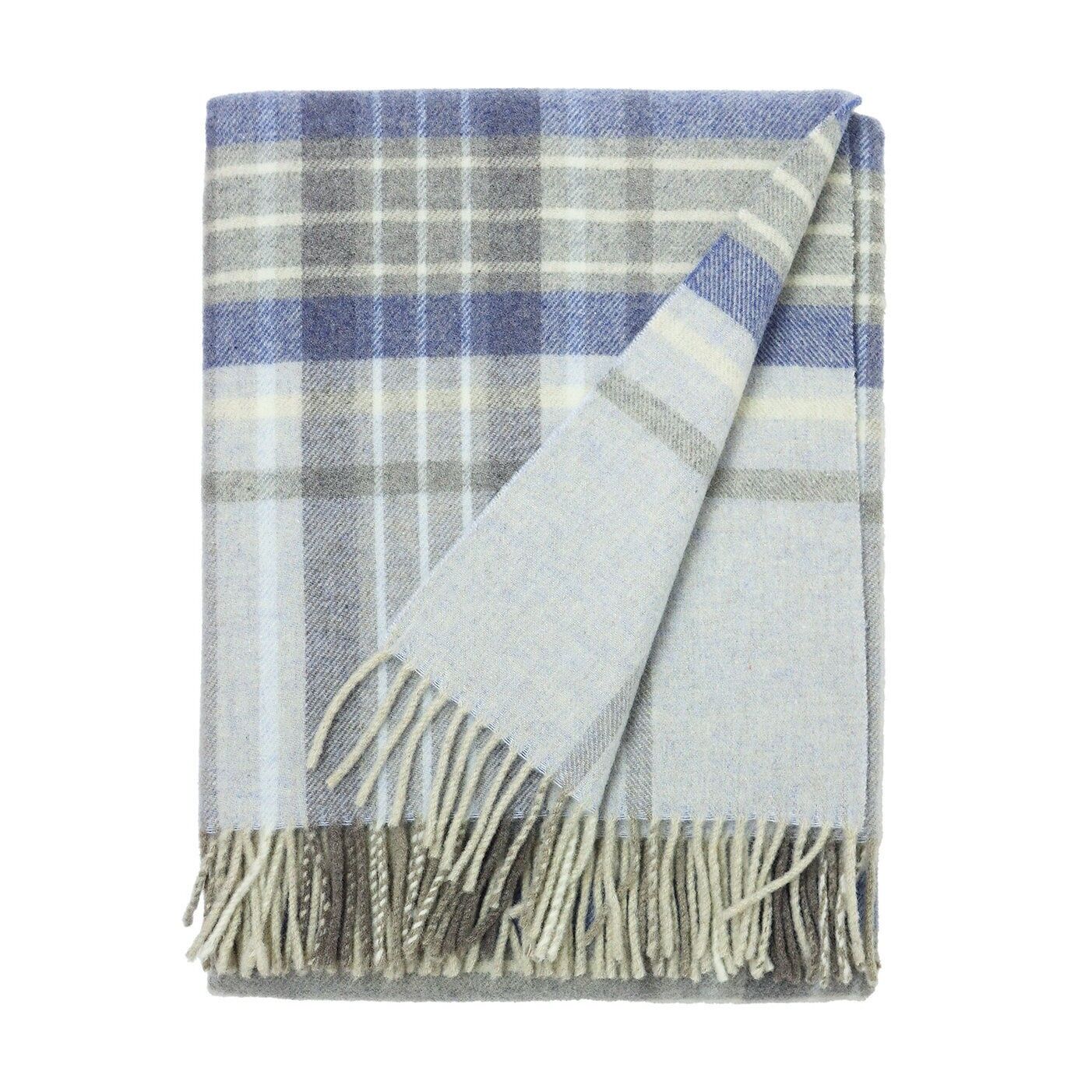 Pure blue SCOTTISH wool blanket