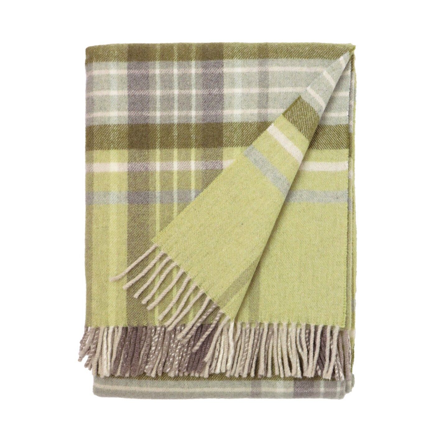 Pure wool blanket in SCOTTISH meadow green