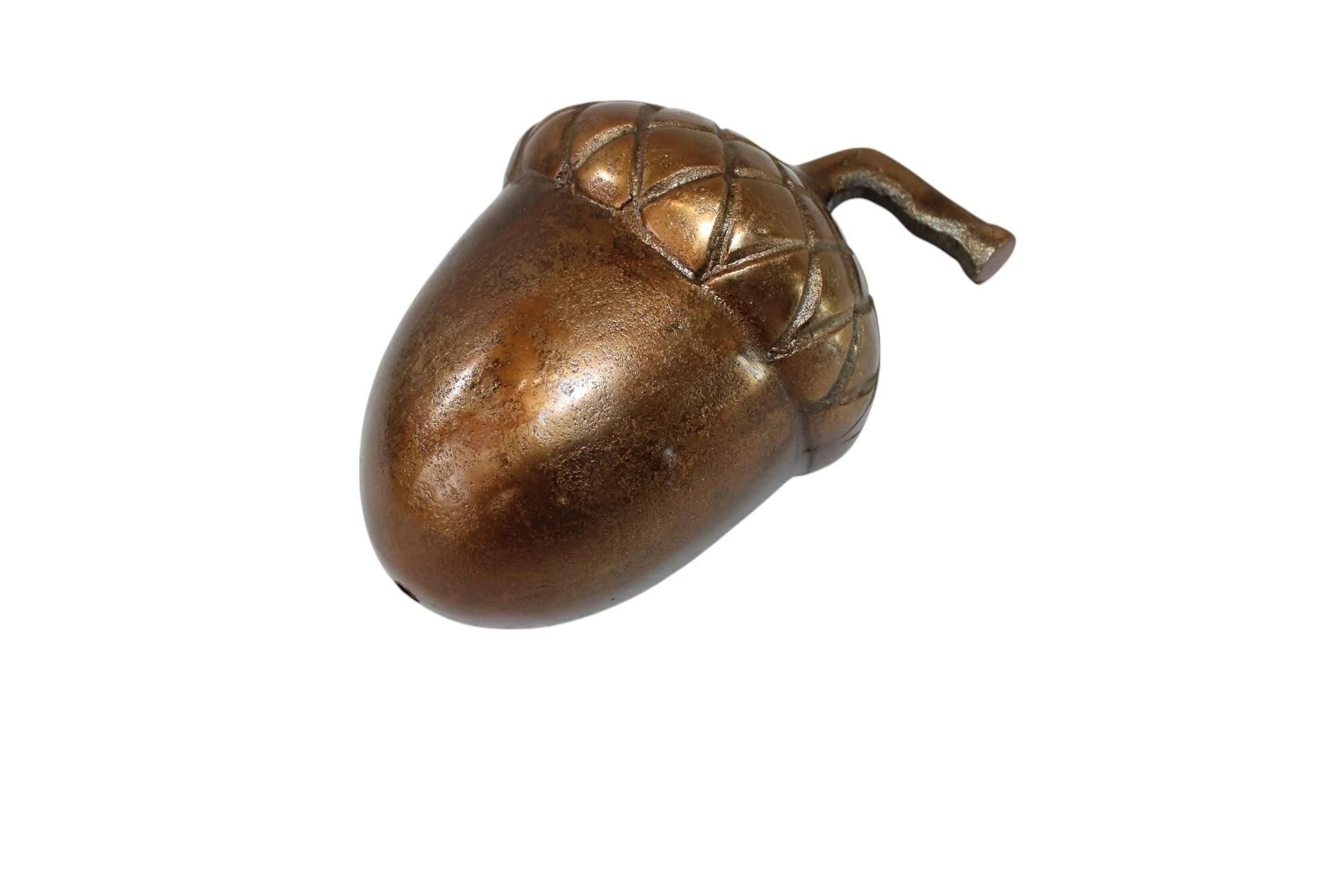 Deko Eichel - Größe XXL - Altmessing glänzend