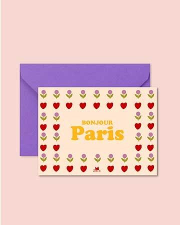 Biglietto romantico "Bonjour Paris" (con busta)