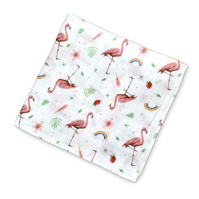 XL-Baby-Wickeldecke Flamingo – 120 cm