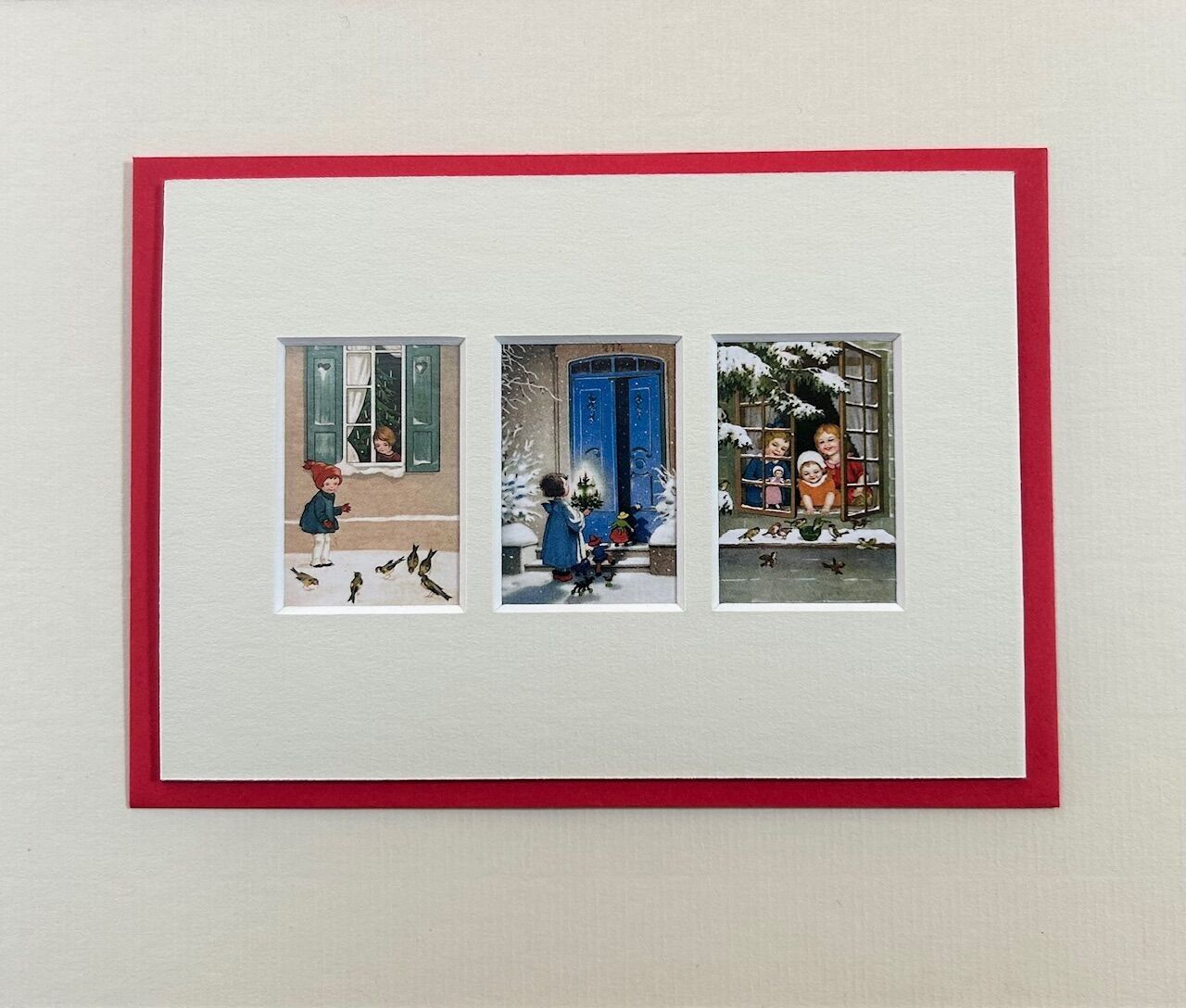 Tarjeta navideña con paspartú - La Puerta Azul