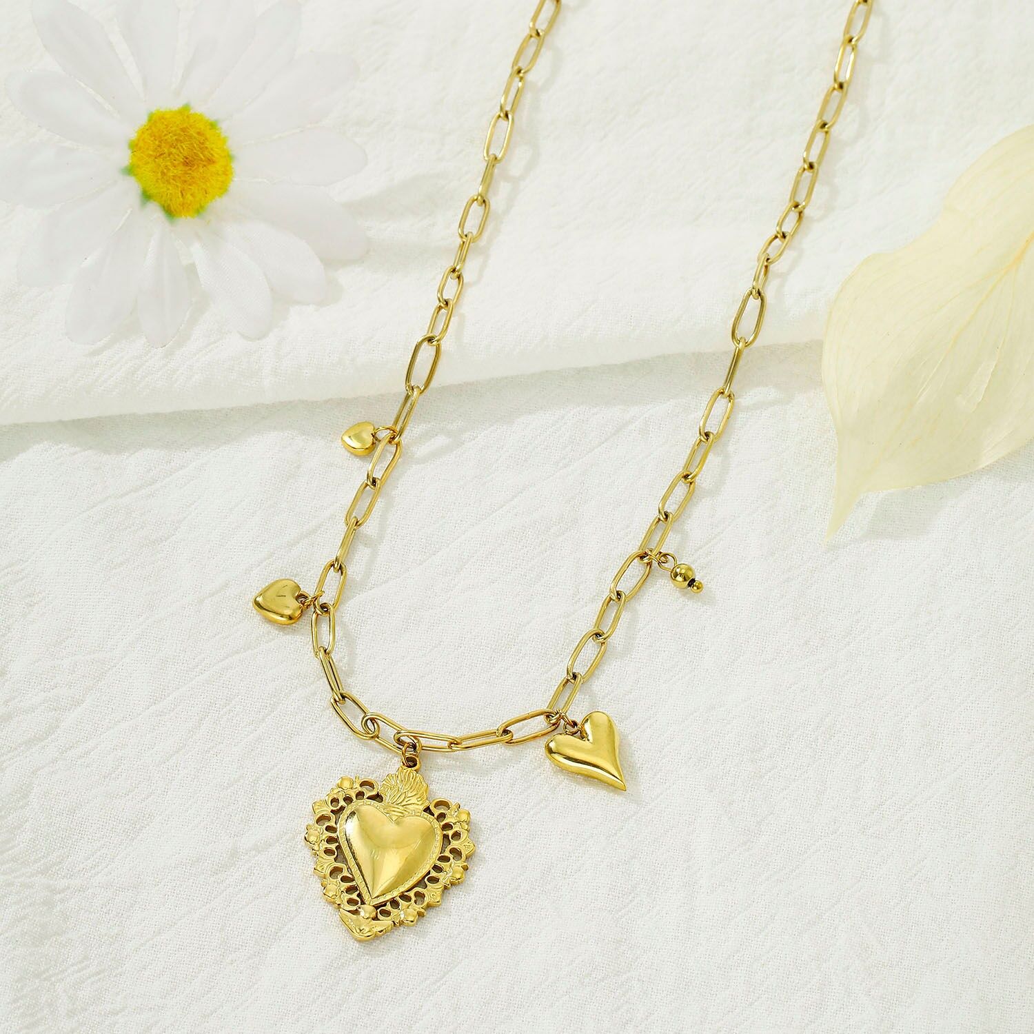 Collana a forma di cuore in acciaio inossidabile - BJ210290OR