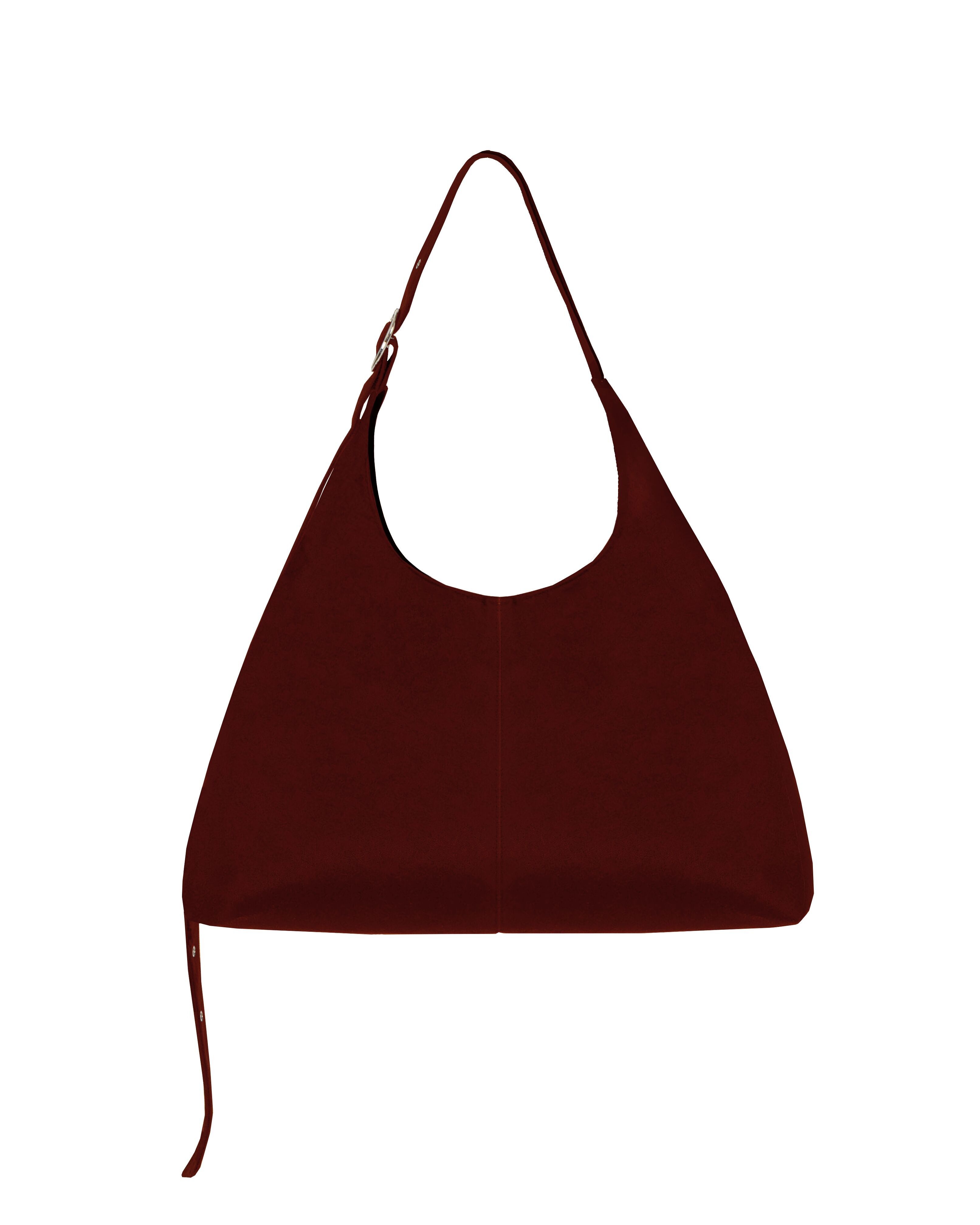 Bolso hobo grande burdeos con correa ajustable – Bela